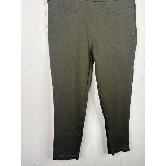Betabrand Journey Pull On Pants Olive Green Size Medium Petite Short Zip Pocket - Picture 5 of 9